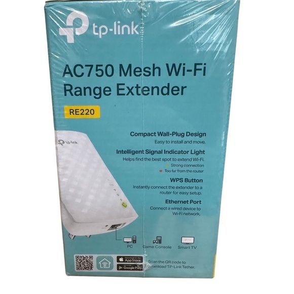 TP-Link AC750 Mesh WiFi Range Extender RE220 NEW AND SEALED - Picture 2 of 4